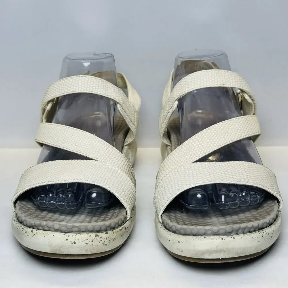 Baretraps Glena Sandals Women's Size 9.5 M White‎ Adjustable Ankle Strap Comfort